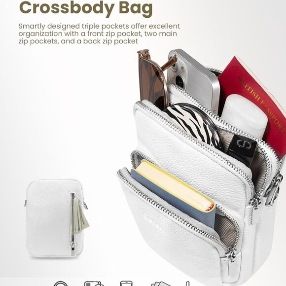 Small Genuine Leather Crossbody Bag for Women Trendy Crossbody Purses with RFID - Picture 3 of 6